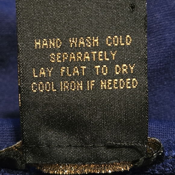 IMAN Navy Blue Pencil Skirt Women's XL Gold Back Buttons Embellishment Preppy - Picture 8 of 10